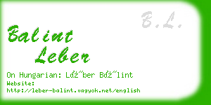 balint leber business card